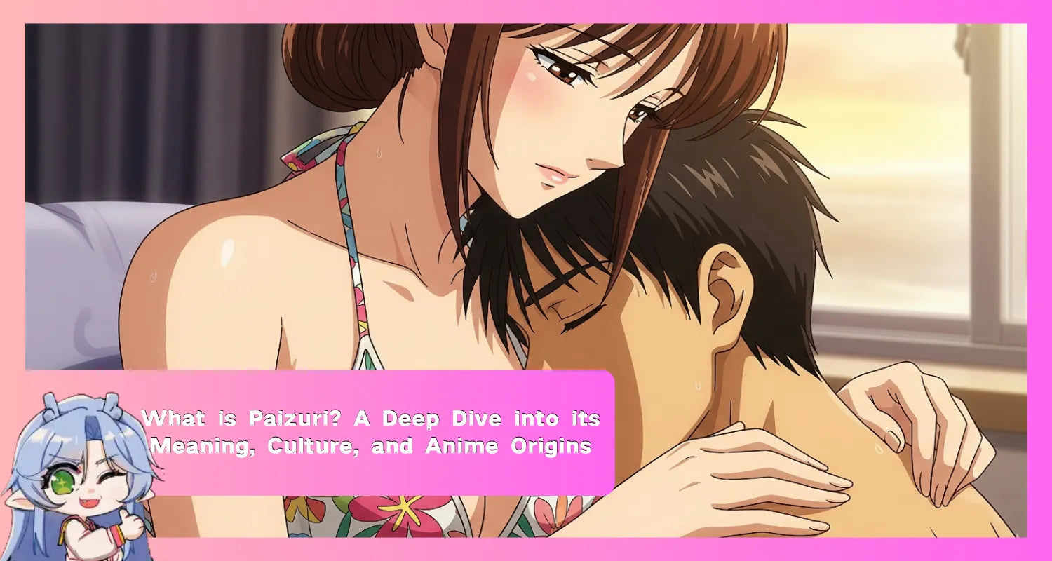 An anime illustration providing a visual definition of paizuri, also known as mammary intercourse, for an explanatory article.