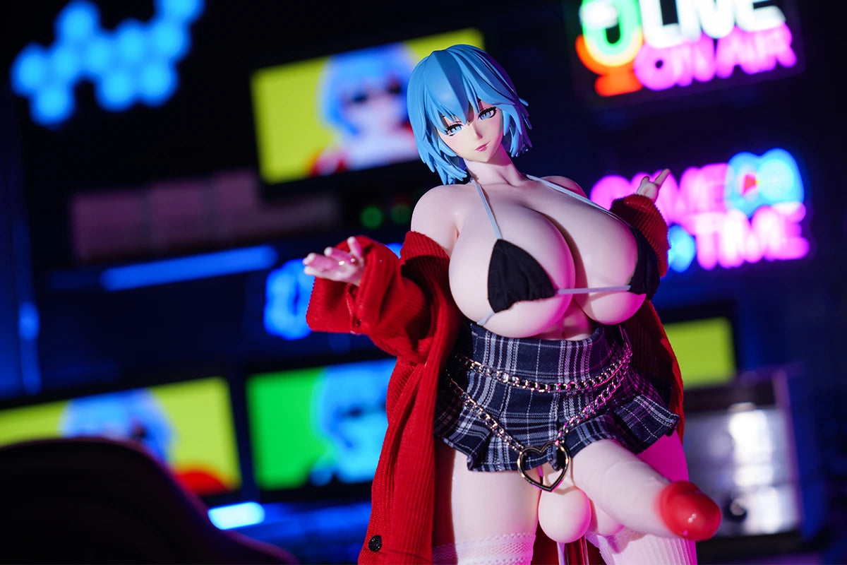Image of Promotional image for the Nyakumi futa sex doll featuring a big dick.