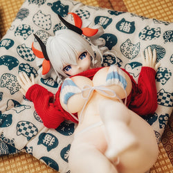 Image of Cute Red Sweater Striped Bikini Hentai Figure Clothes (For #2,3 Body)