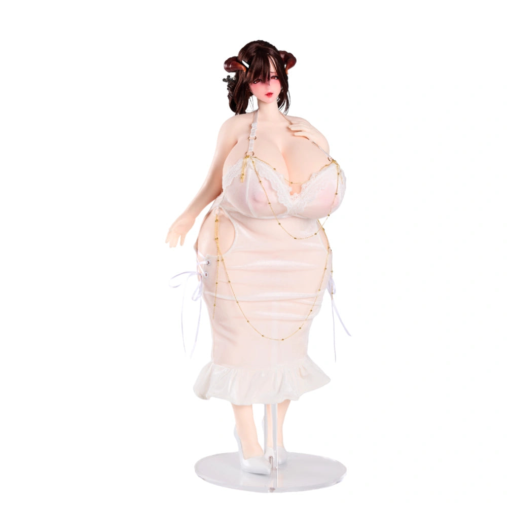 Image of BBW Milf Mini Sex Doll Clothes White Formal Dress (For #4,10,11 Body)