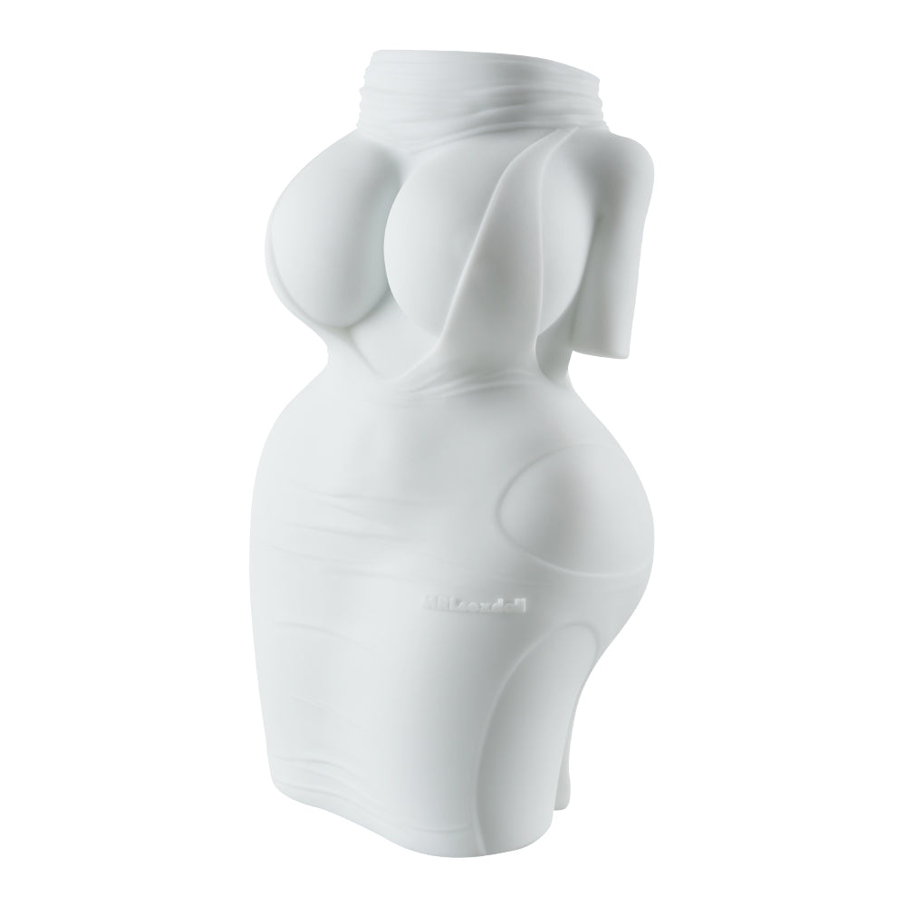 Image of The Cathy sex doll torso, a men's sex toy featuring an all-white design of a girl in a long skirt.