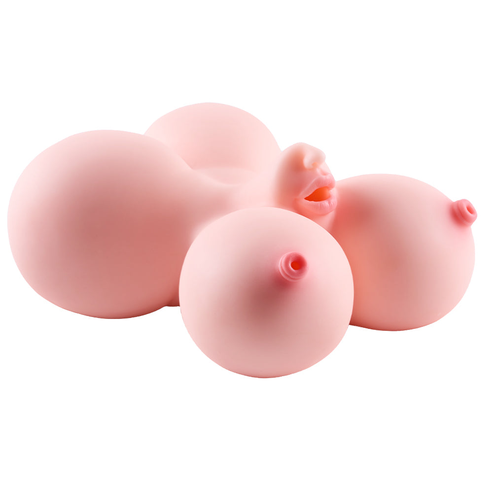 Image of The Zora blowjob sex toy, a hentai fantasy toy featuring fuckable tits and a blowjob orifice.