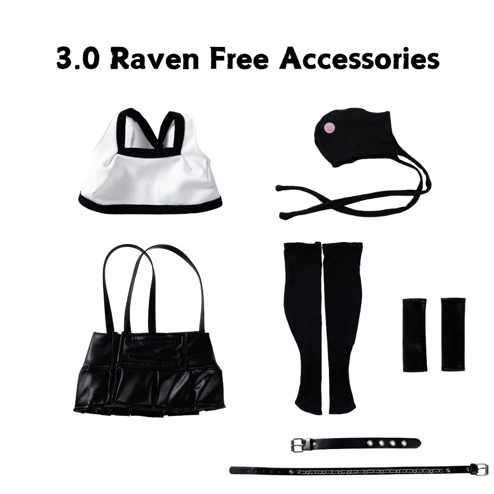 Image of 3.0 Raven: Anime Figure DarkSkin Punk Girl Mini Sex Doll