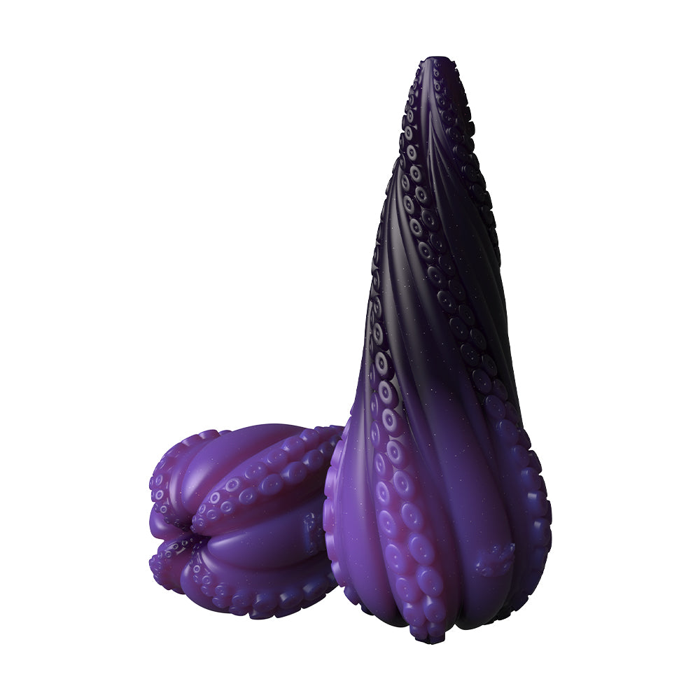 Image of A purple onahole shaped like an octopus tentacle with realistic suckers, from the Octavia hentai fantasy collection.