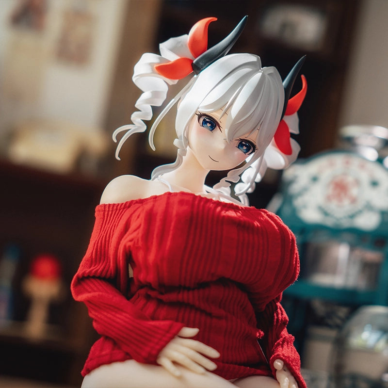 Cute Red Sweater Striped Bikini Hentai Figure Clothes (For #2,3 Body)