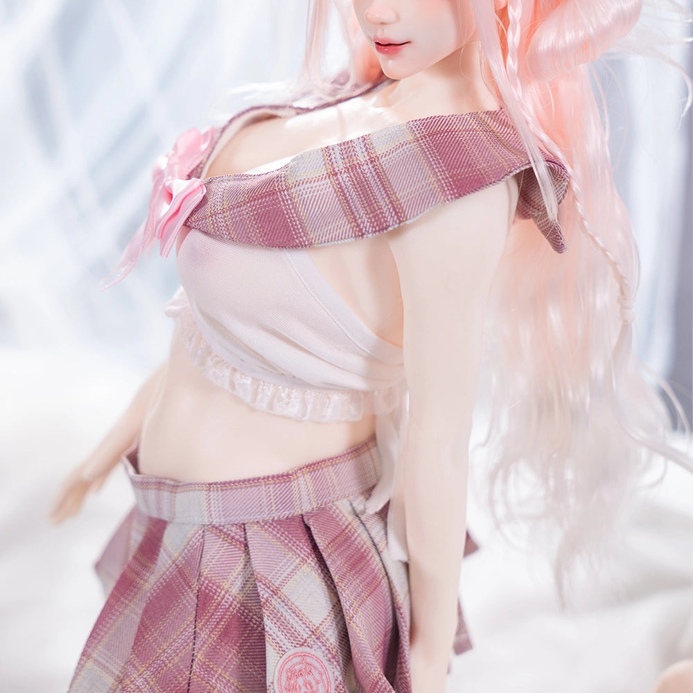 Image of Mini Sex Doll Clothes JK Uniform Pink MiniSkirt (For #2,3,5,6,7,8,9 Body)
