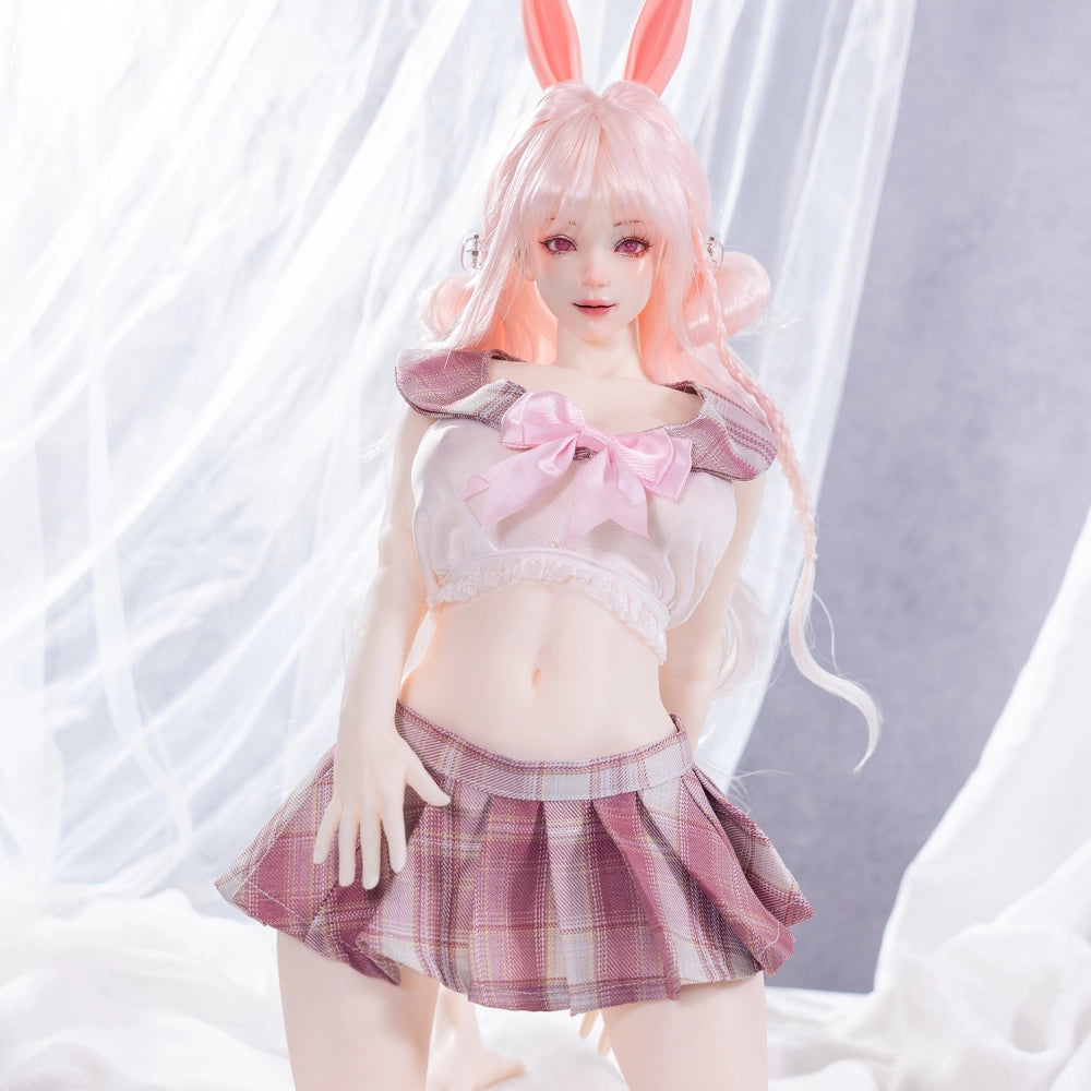 Image of Mini Sex Doll Clothes JK Uniform Pink MiniSkirt (For #2,3,5,6,7,8,9 Body)