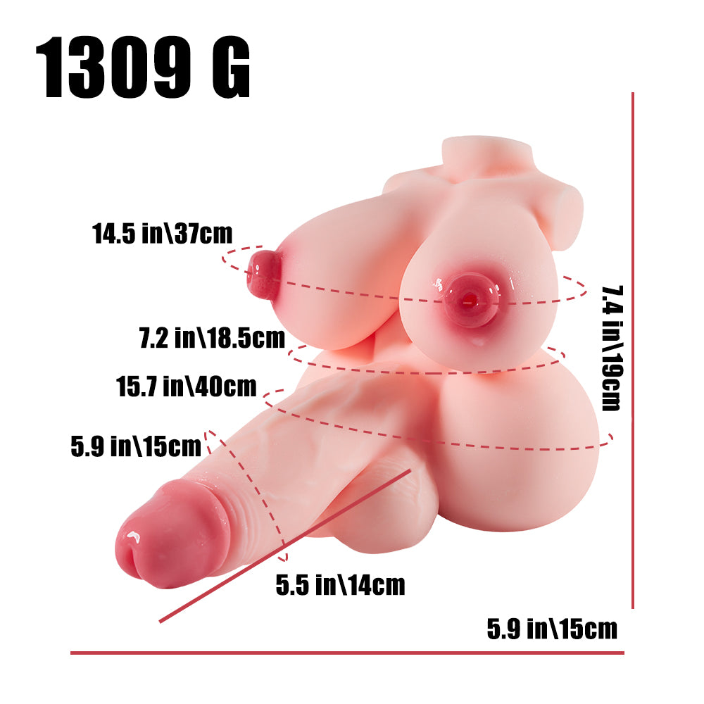 Image of Mini Futa Lucy: Futanari Torso Sex Doll Hentai Figure