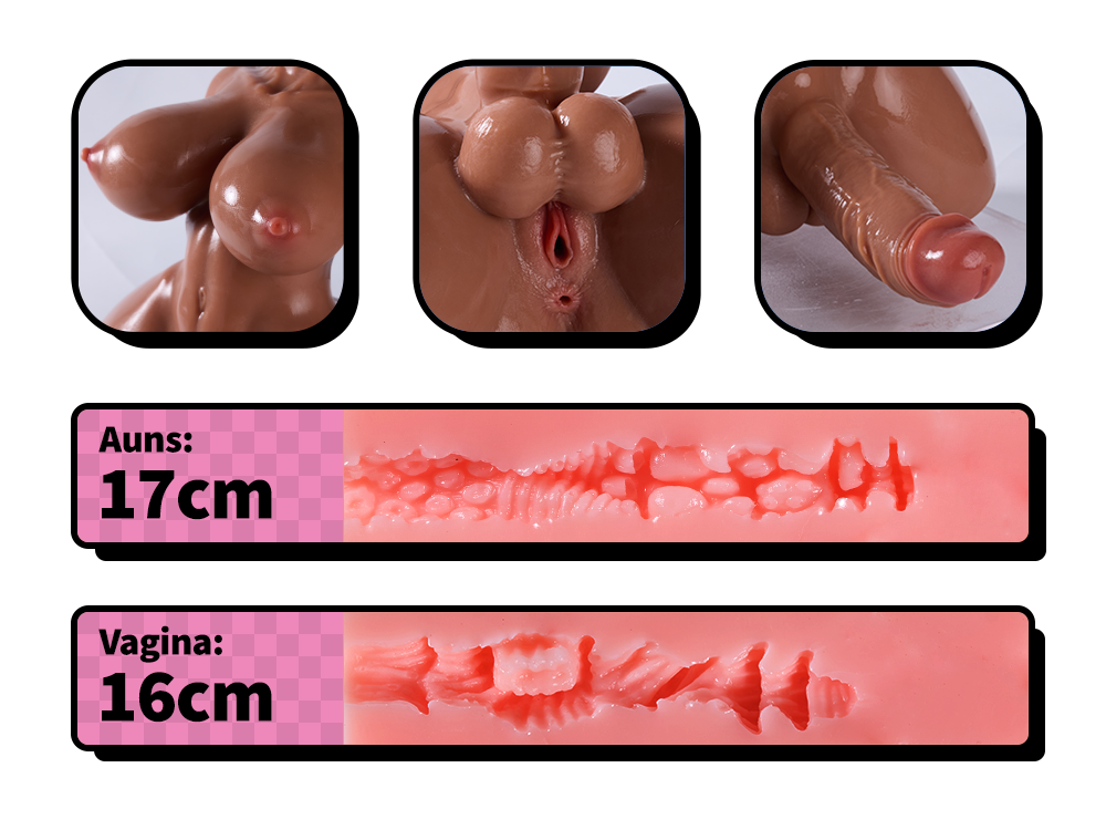 Image of Eden: Futa Sex Doll Futanari Hentai Muscular Sex Torso Brown Big Butt