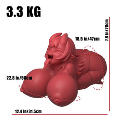 Image of Meru The Succubus: Co-branding Blowjob Sex Doll Red Skin Hentai Figure Toy