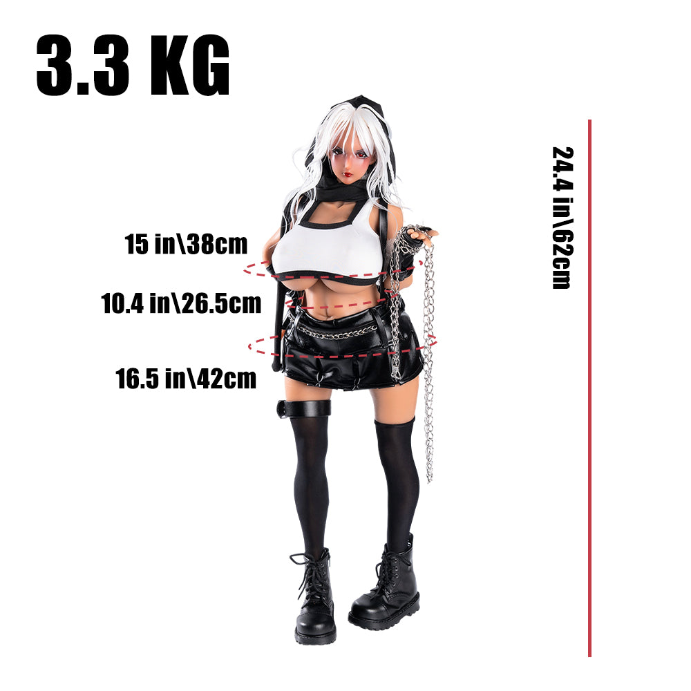 Image of 3.0 Raven: Anime Figure DarkSkin Punk Girl Mini Sex Doll