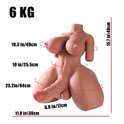 Image of Eden: Futa Sex Doll Futanari Hentai Muscular Sex Torso Brown Big Butt